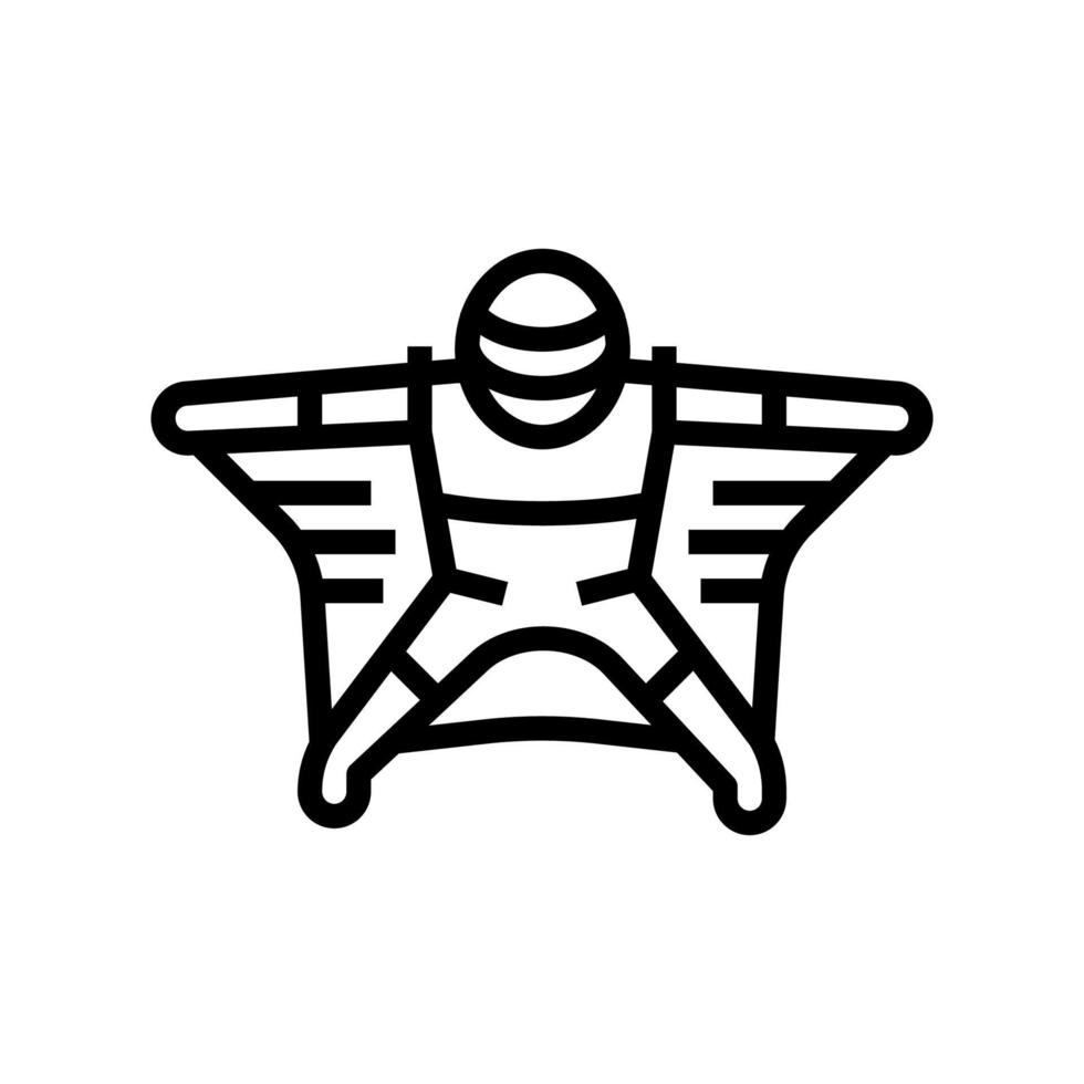 flying wingsuit sportsman line icon vector illustration