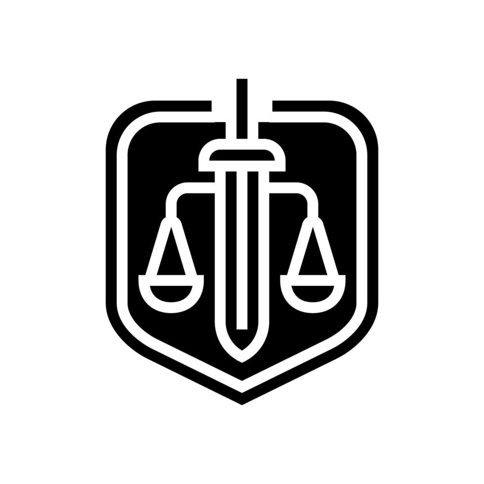 justice law glyph icon vector illustration