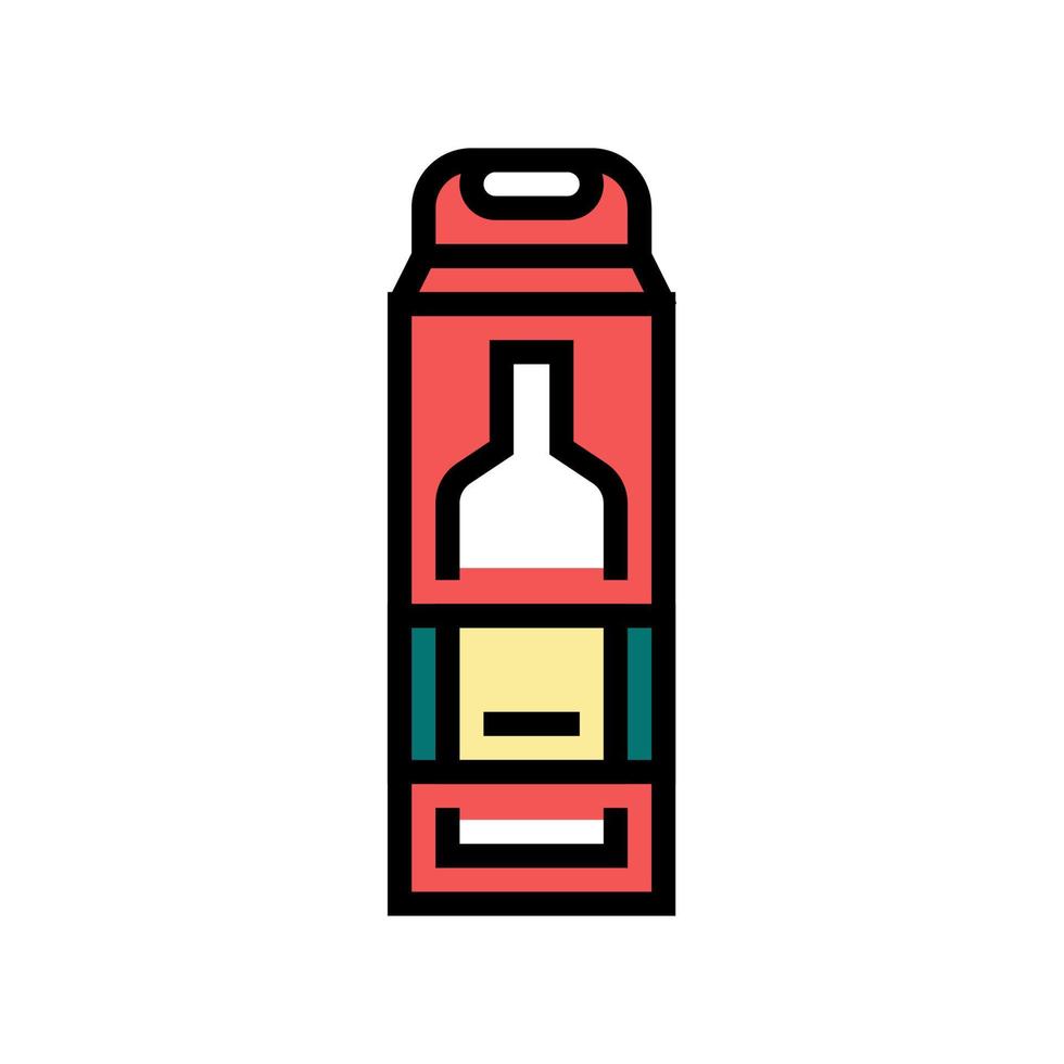 bottle of alcohol box color icon vector illustration
