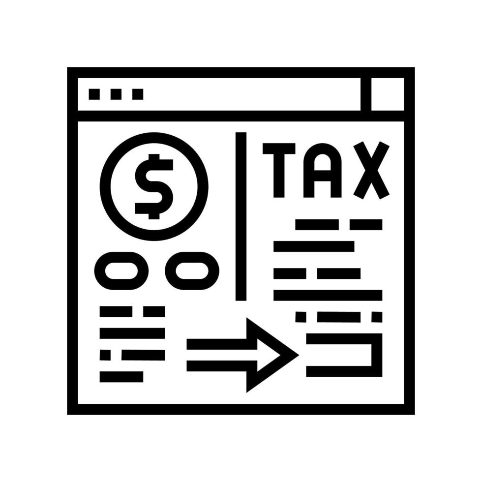 pago de impuestos y tasas línea icono vector ilustración