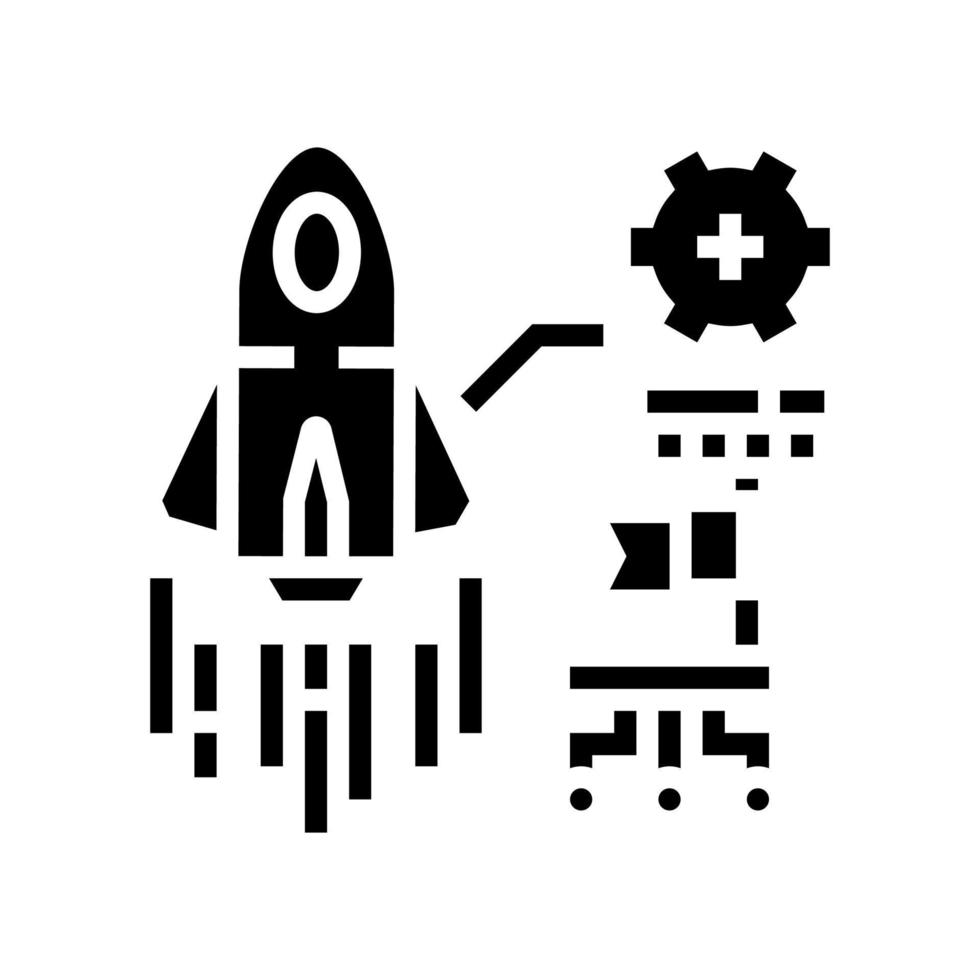 launch startup glyph icon vector illustration