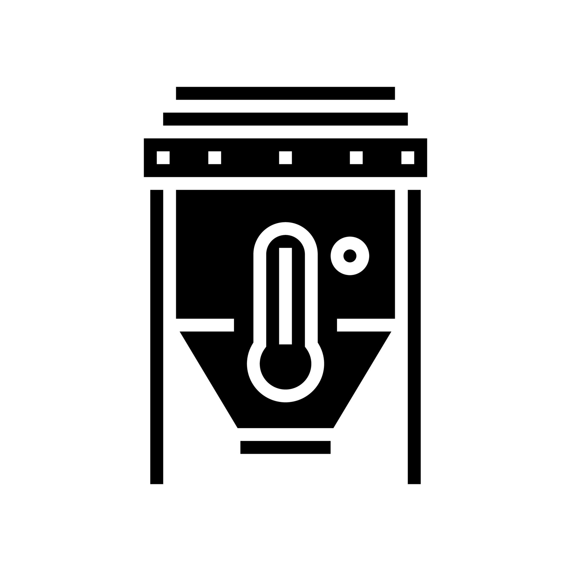 heating sand machine for glass production glyph icon vector