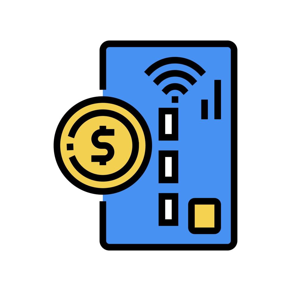 card contactless color icon vector illustration