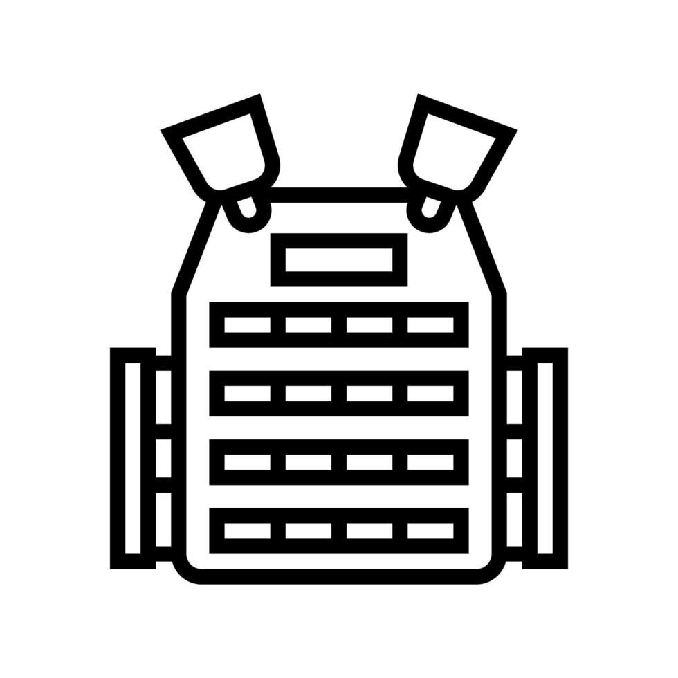 body armor line icon vector illustration