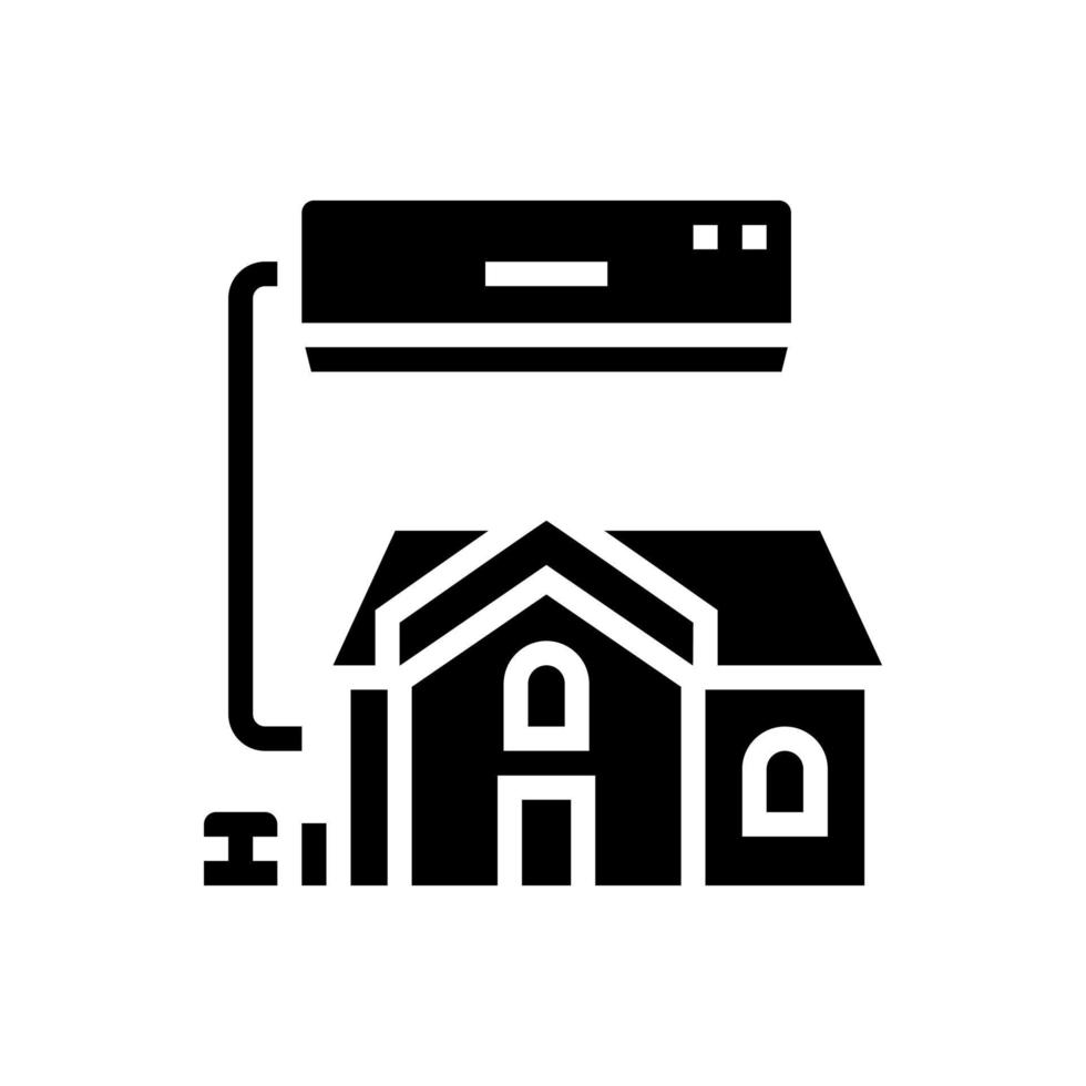 ilustración de vector de icono de glifo de sistema de acondicionamiento residencial