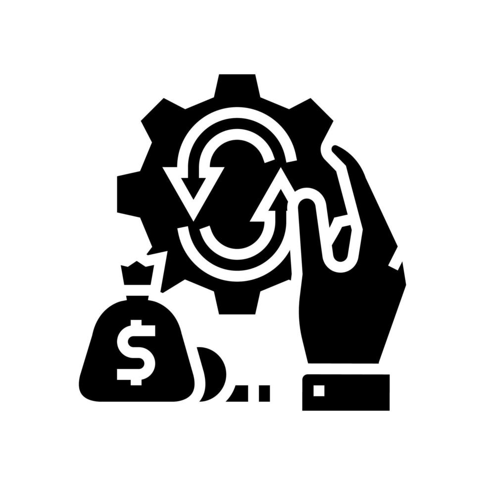 finance optimize glyph icon vector illustration