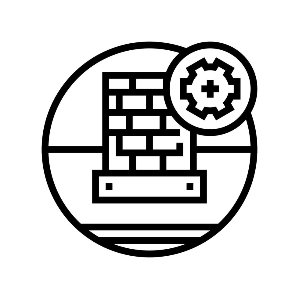 lead flashing on roof line icon vector illustration