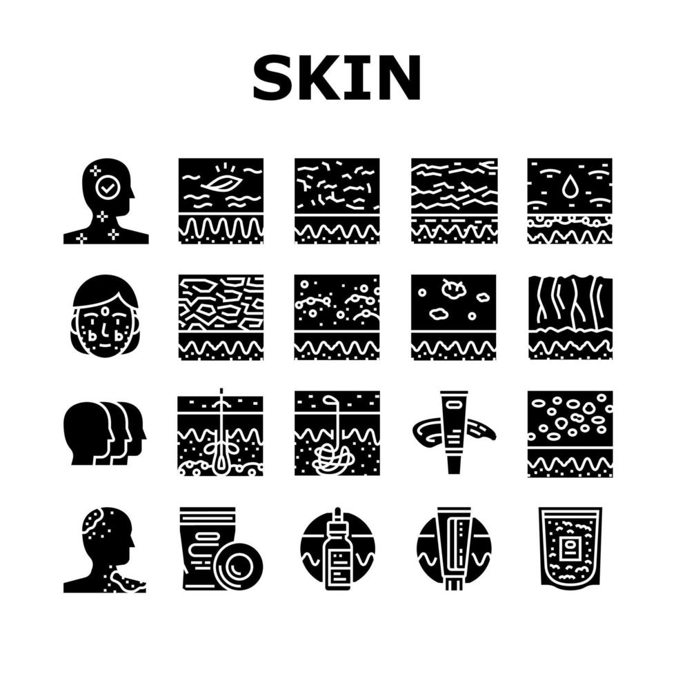 Skin Care Cosmetology And Treat Icons Set Vector