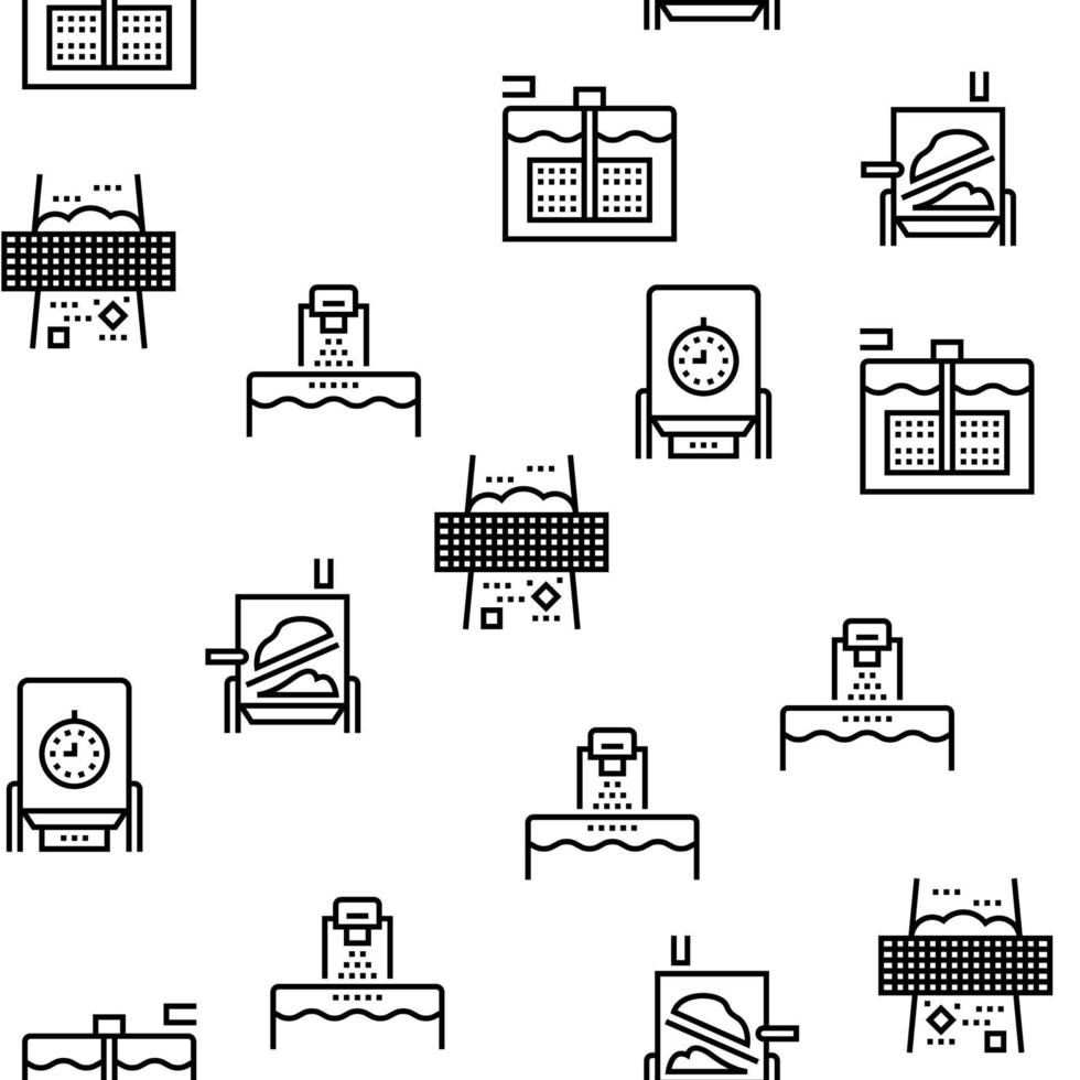 Paper Production Plant Vector Seamless Pattern