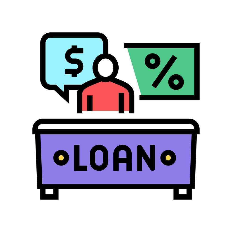bank consultant loan color icon vector illustration