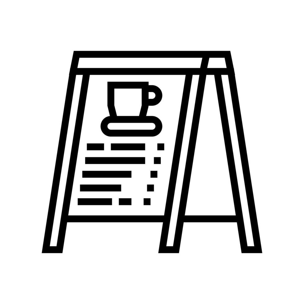 outside menu board coffee cafeteria line icon vector illustration