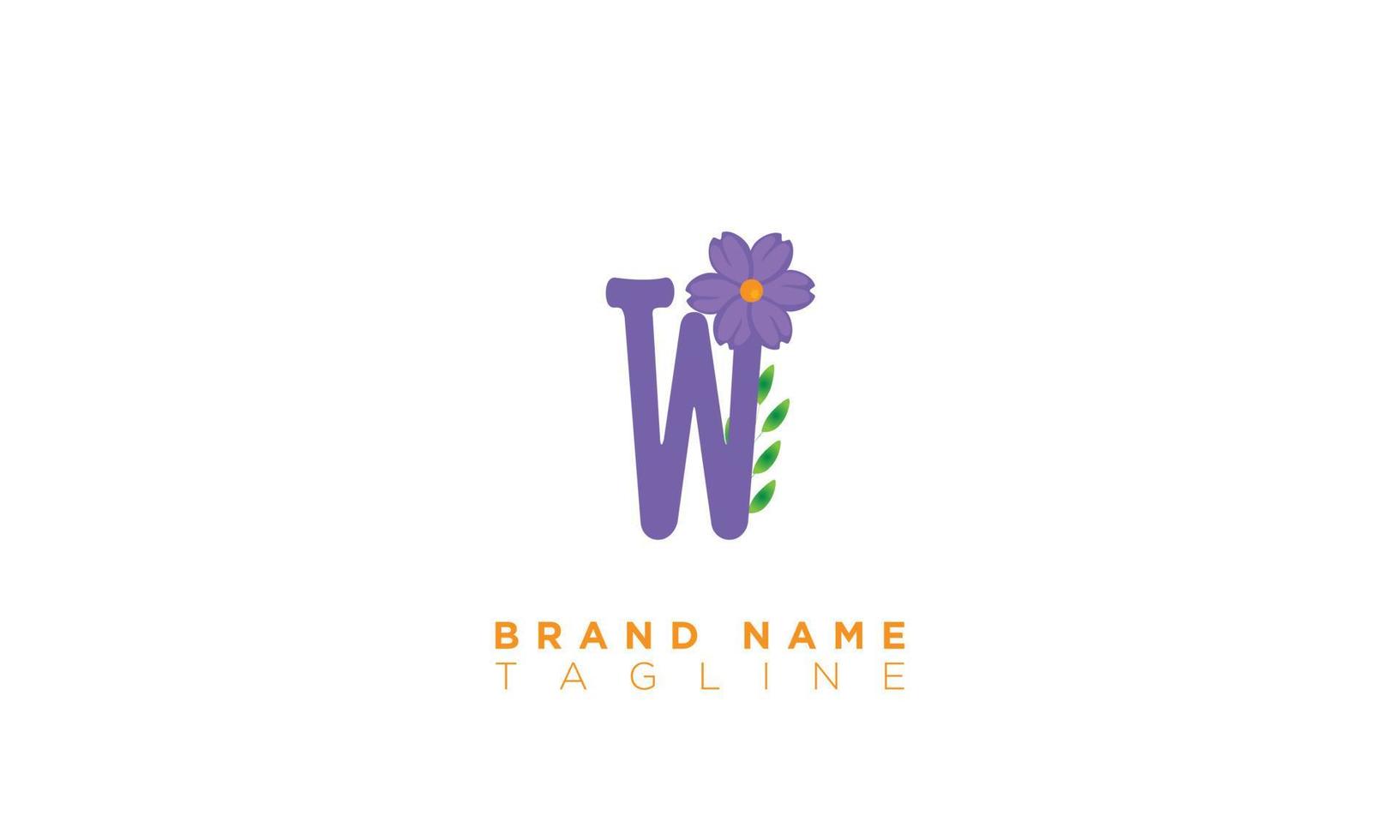 W With Flower Alphabet letters Initials monogram logo vector