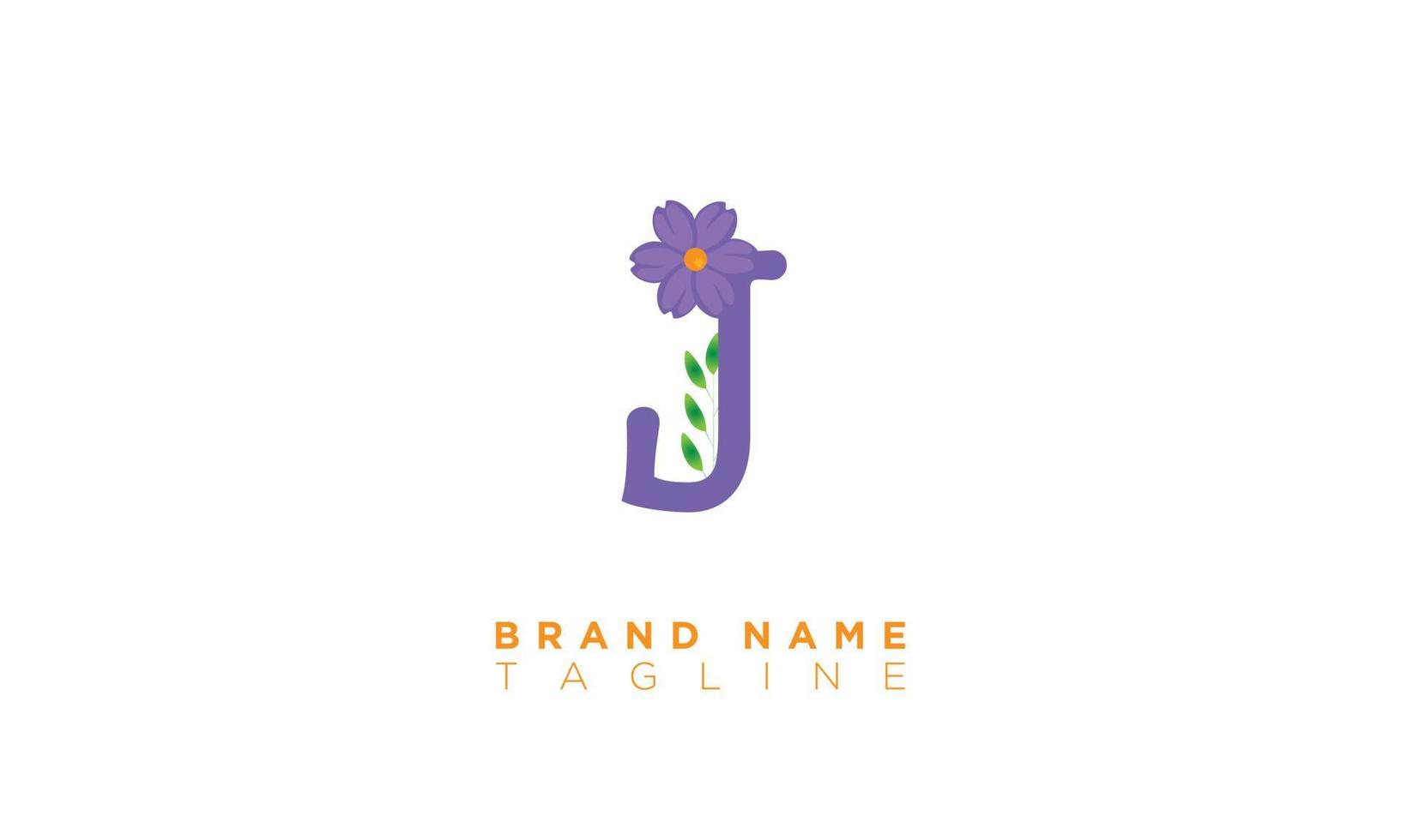 J With Flower Alphabet letters Initials monogram logo vector