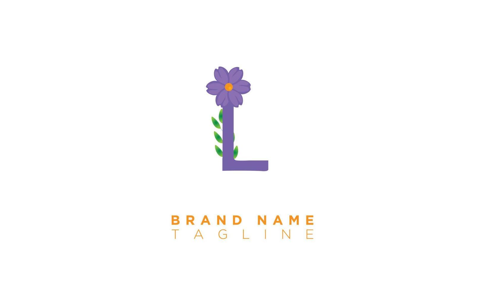 L With Flower Alphabet letters Initials monogram logo vector