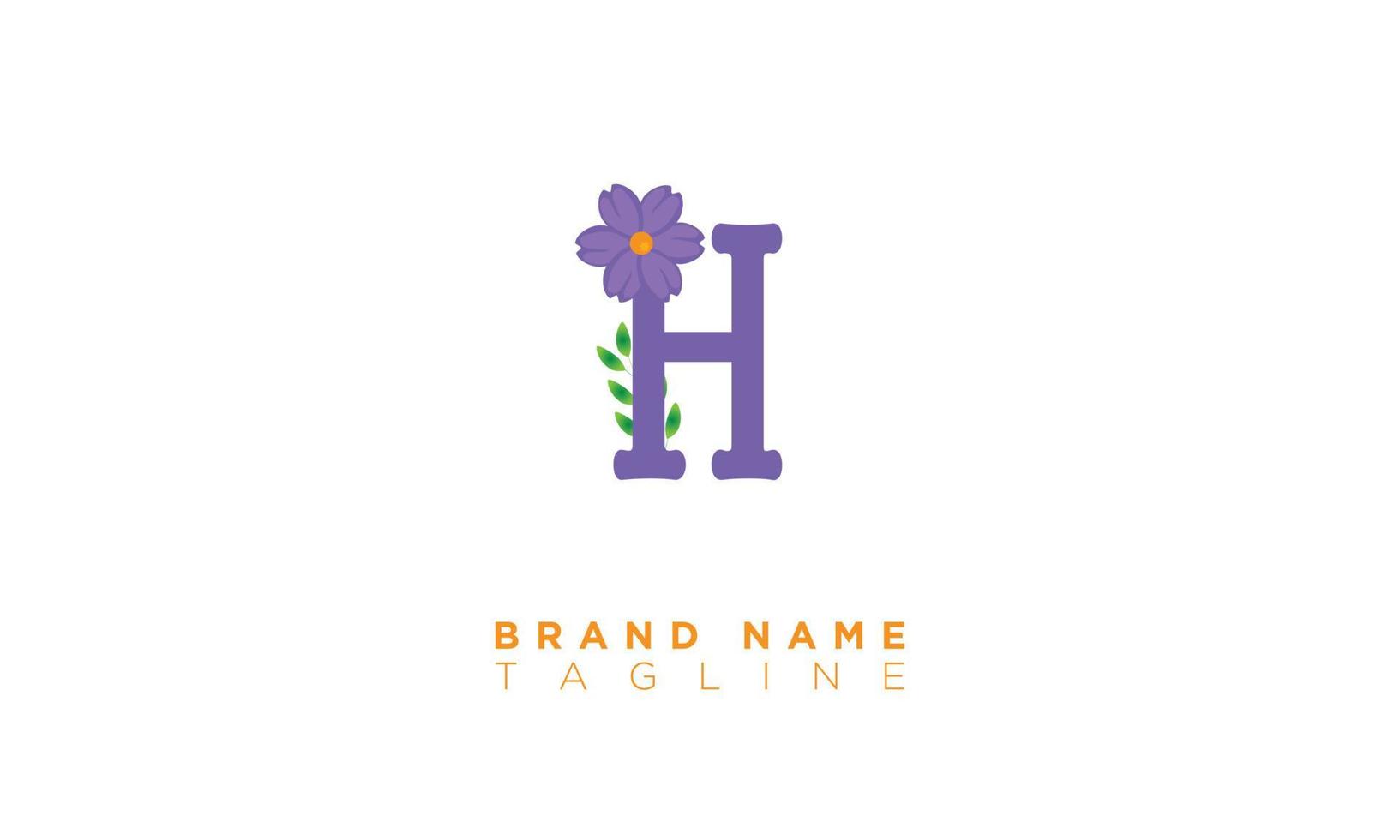 H With Flower Alphabet letters Initials monogram logo vector