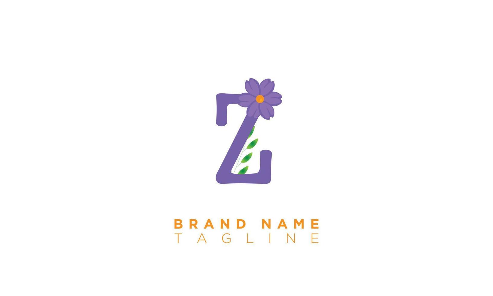Z With Flower Alphabet letters Initials monogram logo vector