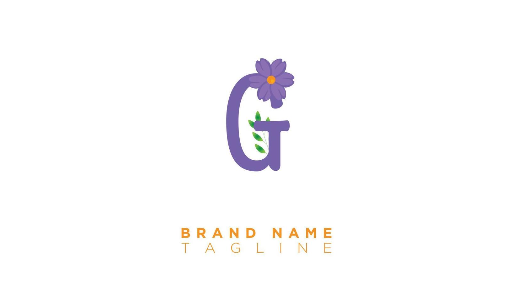G With Flower Alphabet letters Initials monogram logo vector