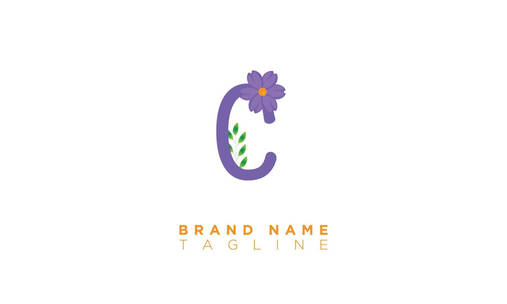 C With Flower Alphabet letters Initials monogram logo vector