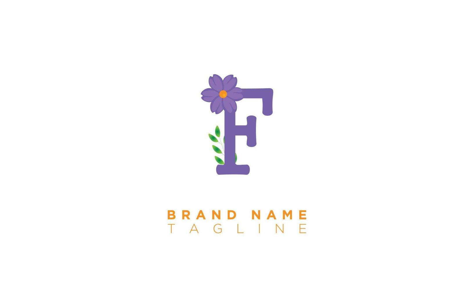 F With Flower Alphabet letters Initials monogram logo vector