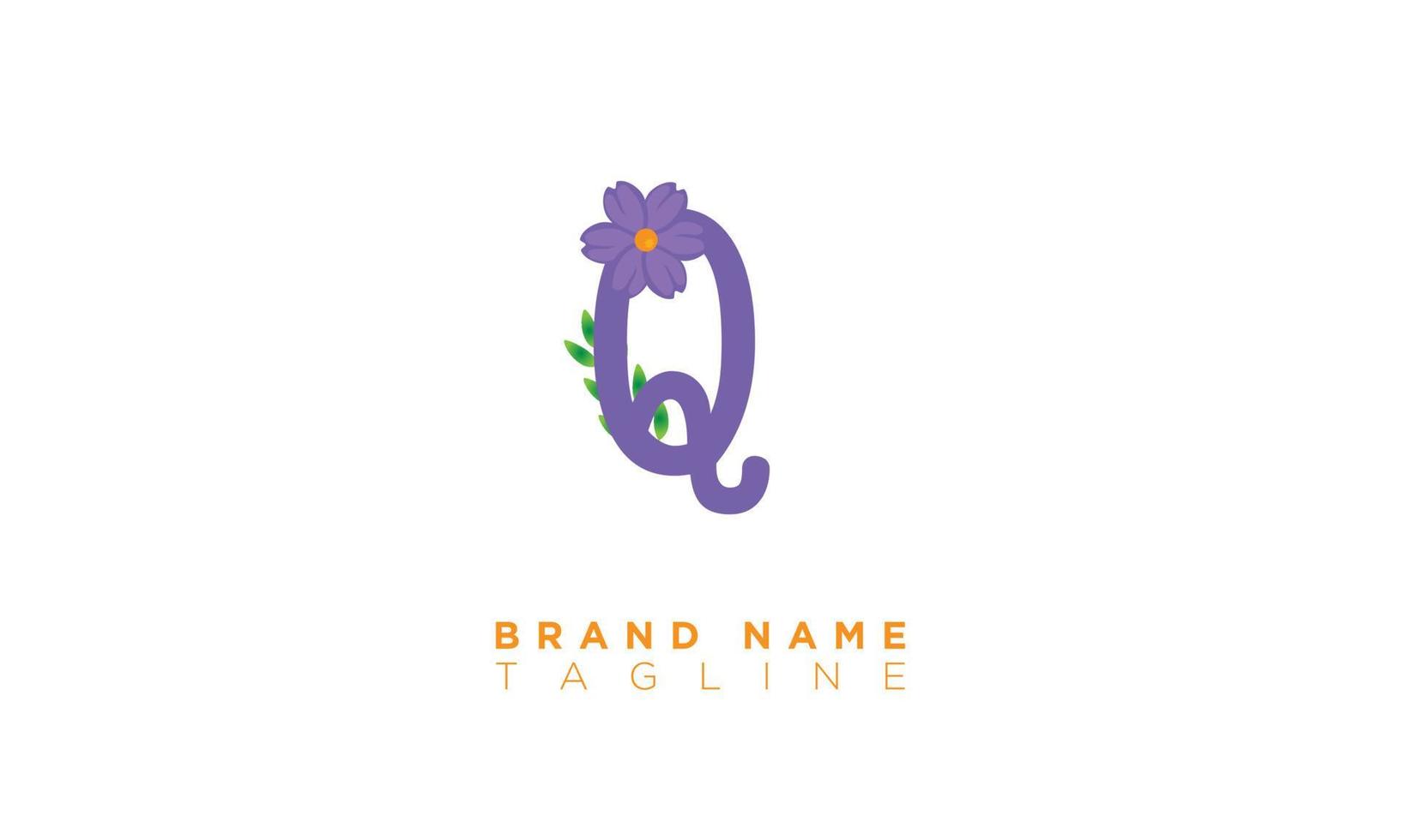 Q With Flower Alphabet letters Initials monogram logo vector