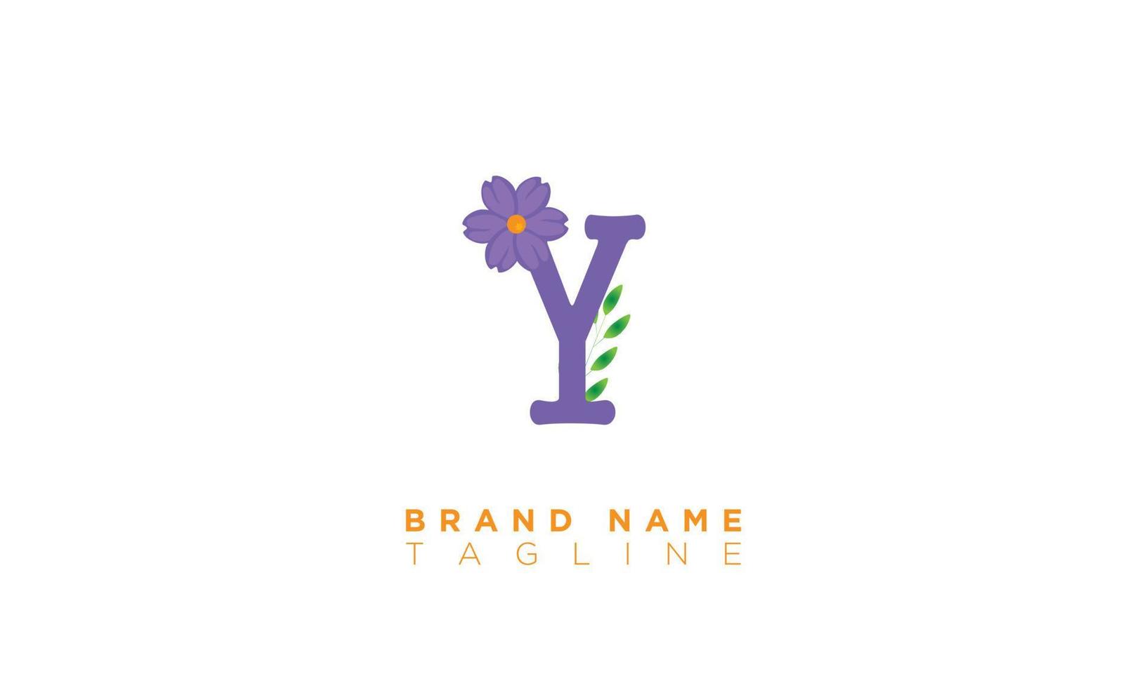 Y With Flower Alphabet letters Initials monogram logo vector