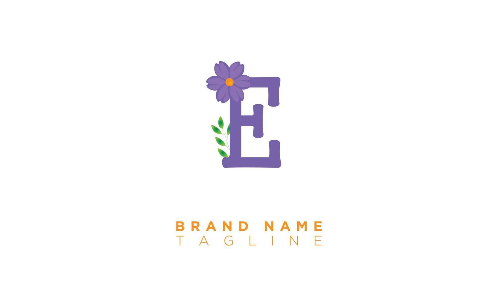 E With Flower Alphabet letters Initials monogram logo vector