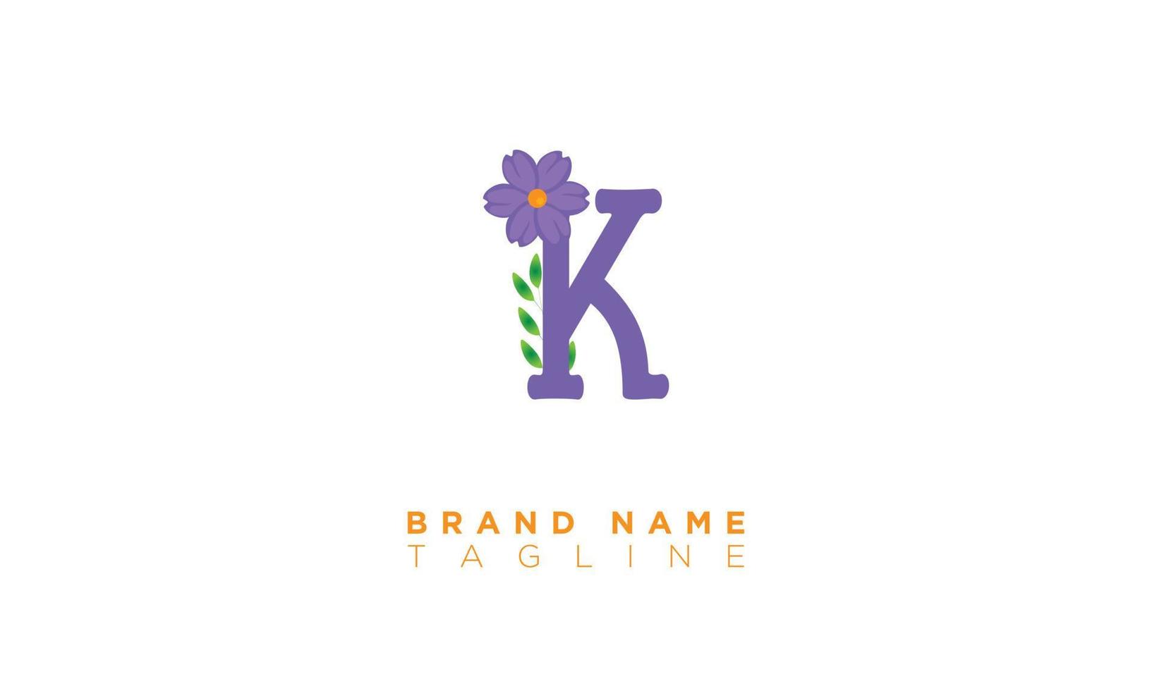 K With Flower Alphabet letters Initials monogram logo vector