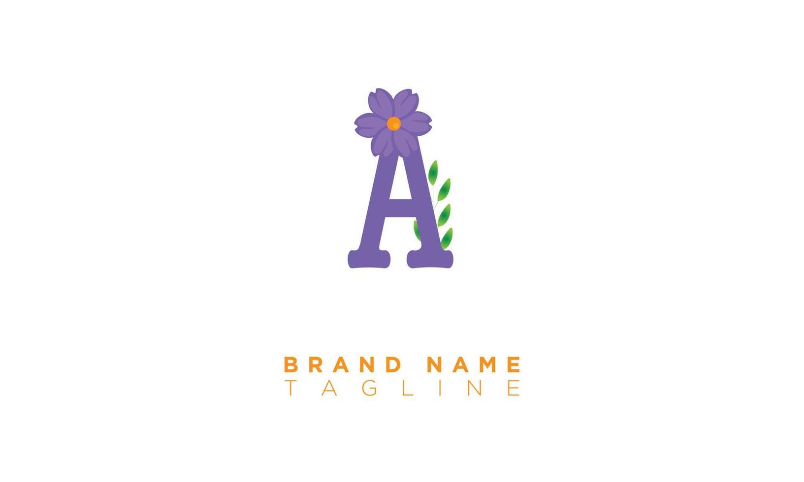 A With Flower Alphabet letters Initials monogram logo vector