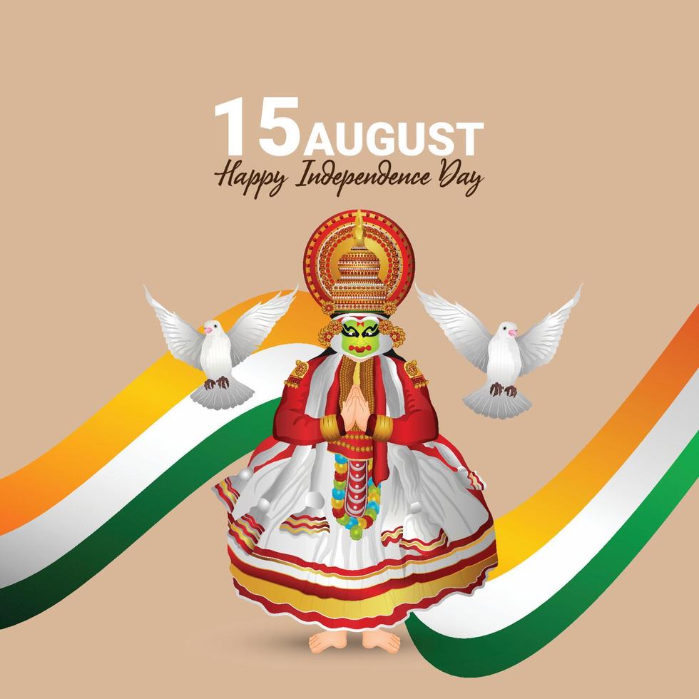 15 august design concept with vector illustration