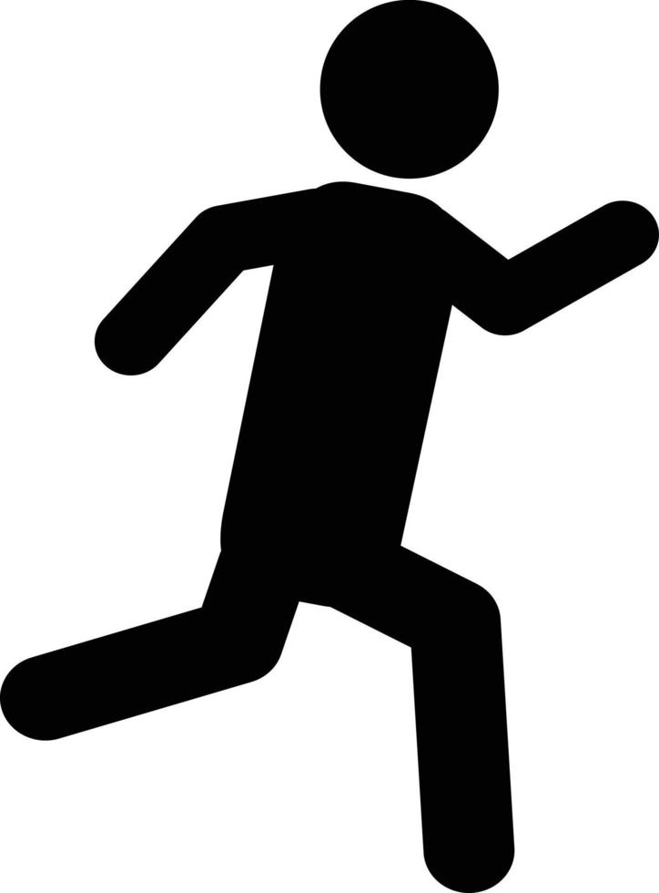 icono de hombre corriendo sobre fondo blanco. señal de deporte símbolo de ejecución. estilo plano vector