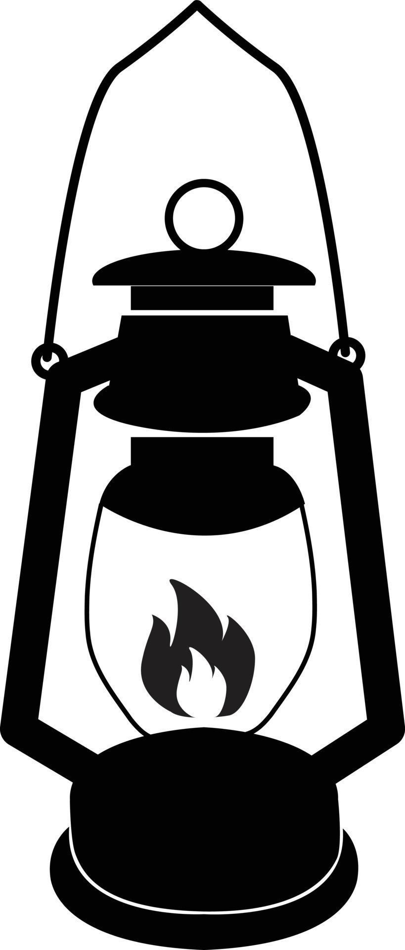 Camping lantern icon on white background. camp lamp sign. lamp symbol