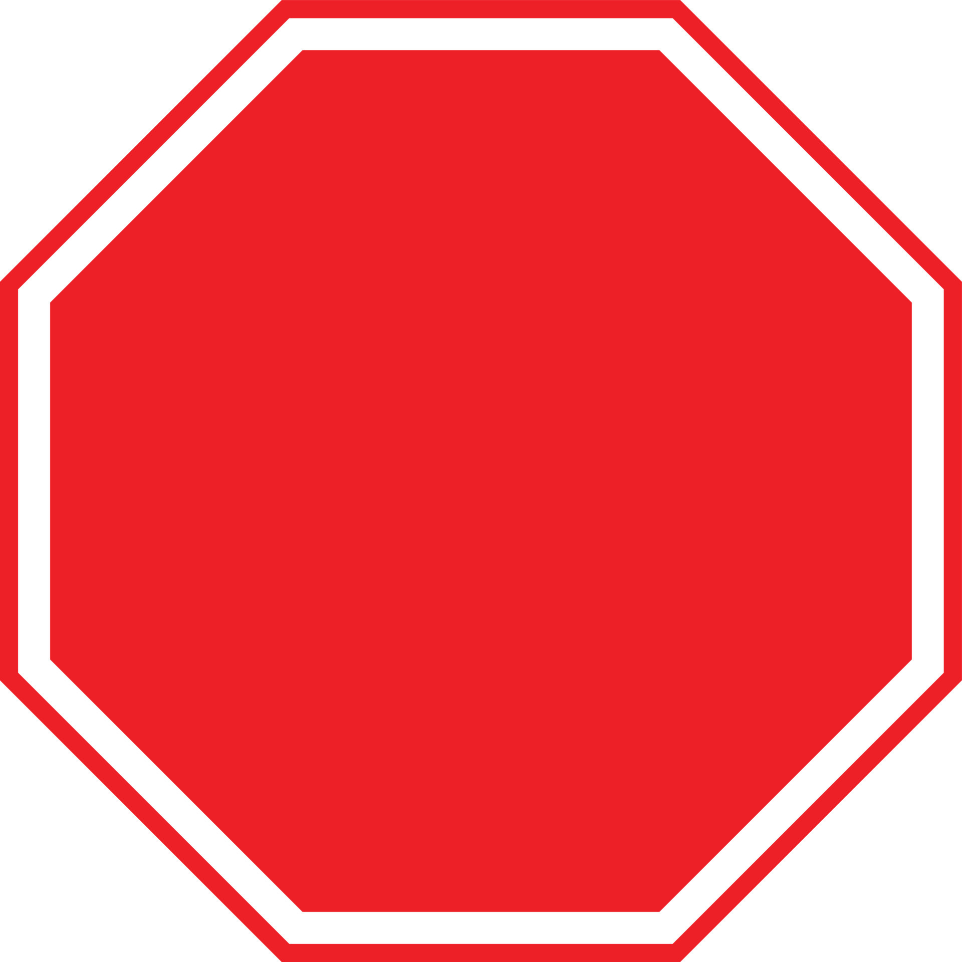 blank stop sign on white background. blank red stop sign. flat style