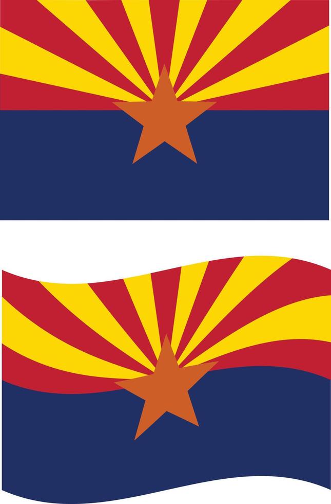 bandera de arizona Estados Unidos de America. símbolo del estado de arizona. estilo plano vector