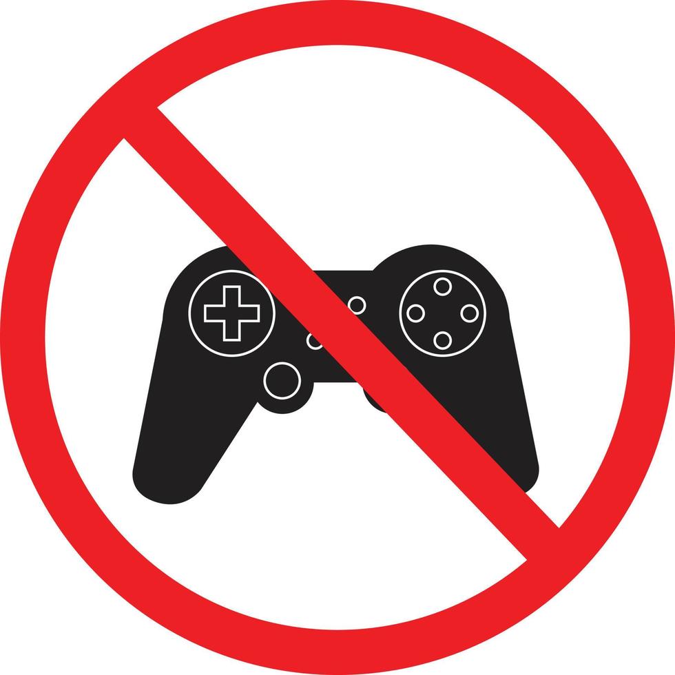 game is prohibited icon on white background. no gaming sign. flat style