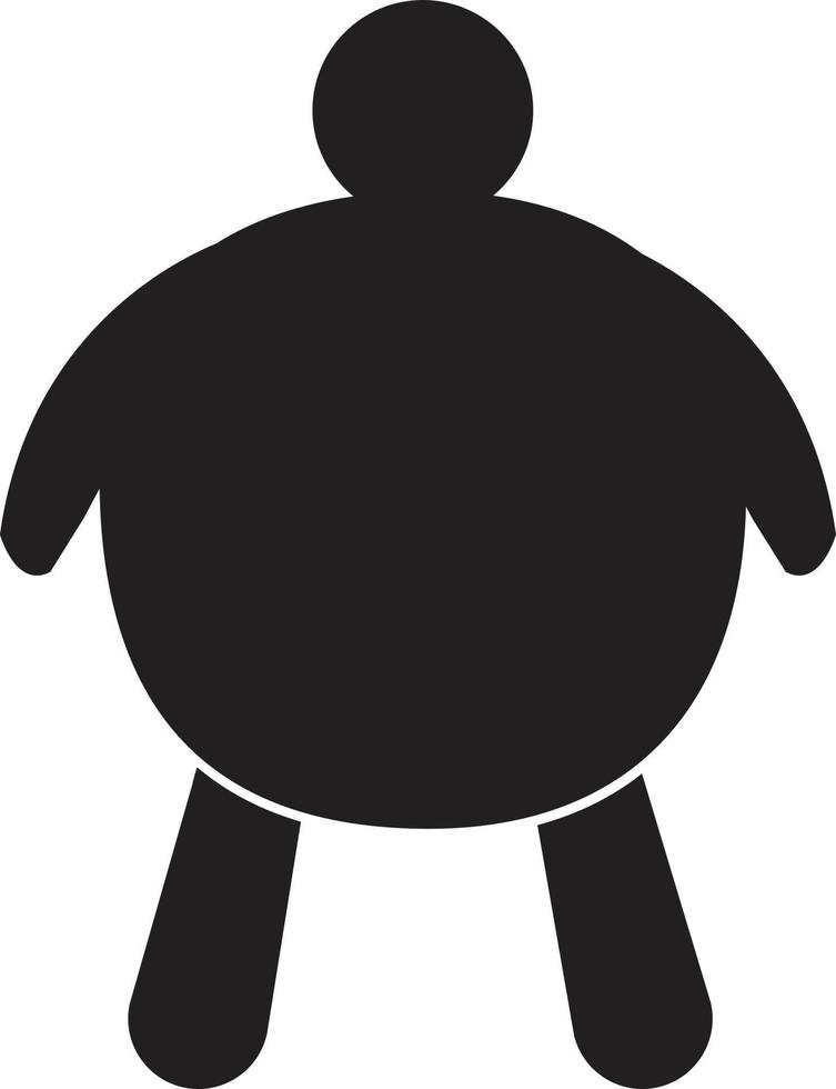 icono de personas gordas sobre fondo blanco. signo de hombre gordo. símbolo de hombre con sobrepeso. estilo plano vector