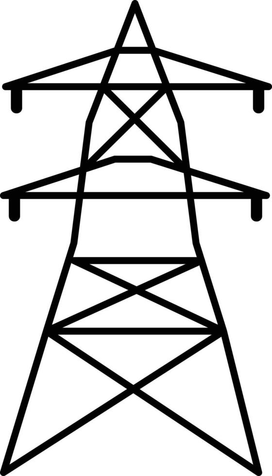 icono de torre eléctrica sobre fondo blanco. estilo plano señal de electricidad. torre de transmisión eléctrica de alta tensión. logotipo de energía eléctrica. vector
