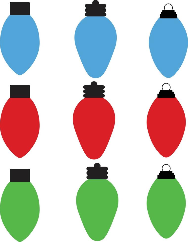 icono de bombilla de Navidad sobre fondo blanco. signo de decoración de fiesta de cumpleaños. estilo plano vector