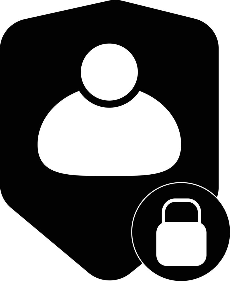 inicio de sesión de usuario o icono de autenticación en fondo blanco. señal de protección del usuario. símbolo de protección personal. contraseña protegida. estilo plano vector