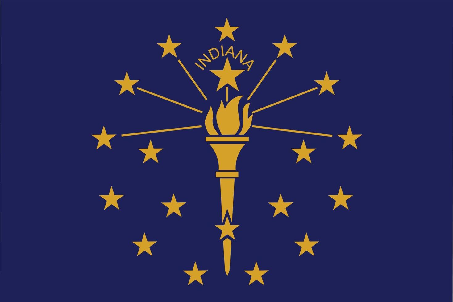 Indiana flag on white background. Indiana State flag sign. flag of Indiana state of the United States. flat style. vector