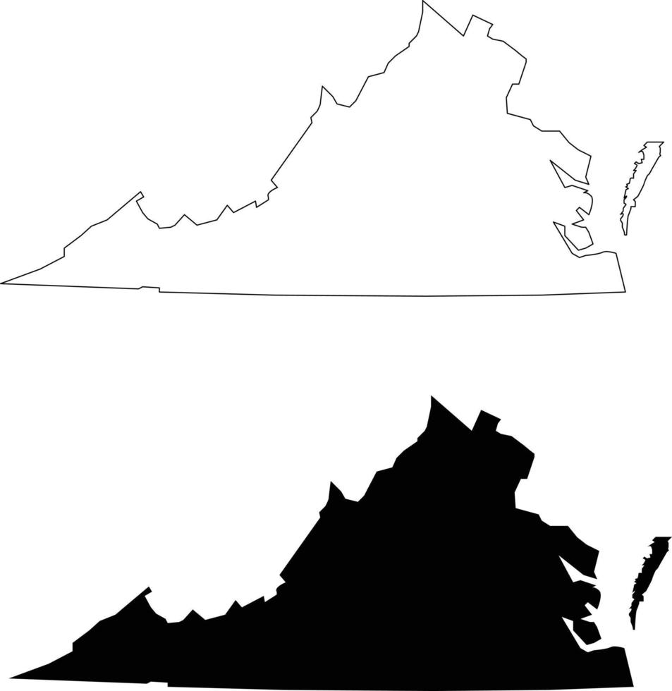 icono de mapa de Virginia sobre fondo blanco. signo del estado de virginia. país de los estados unidos de américa. estilo plano vector