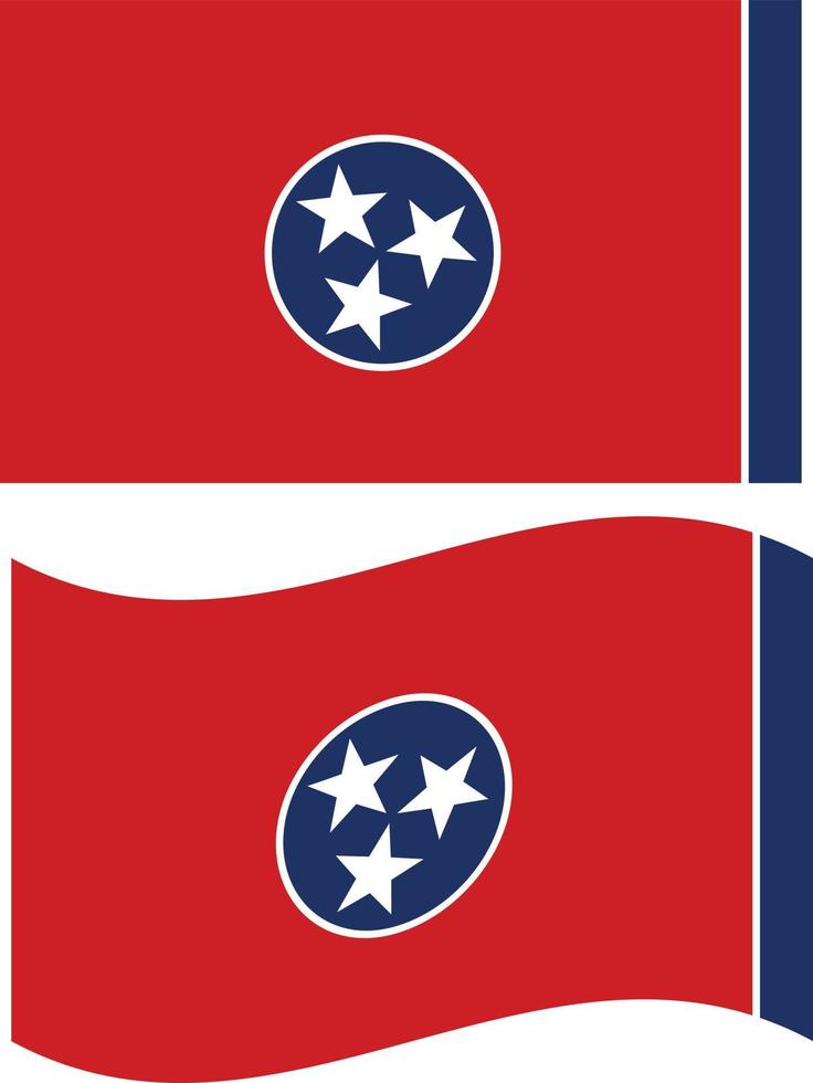 bandera de tennesse sobre fondo blanco. bandera del estado de tennesse de américa. estilo plano vector