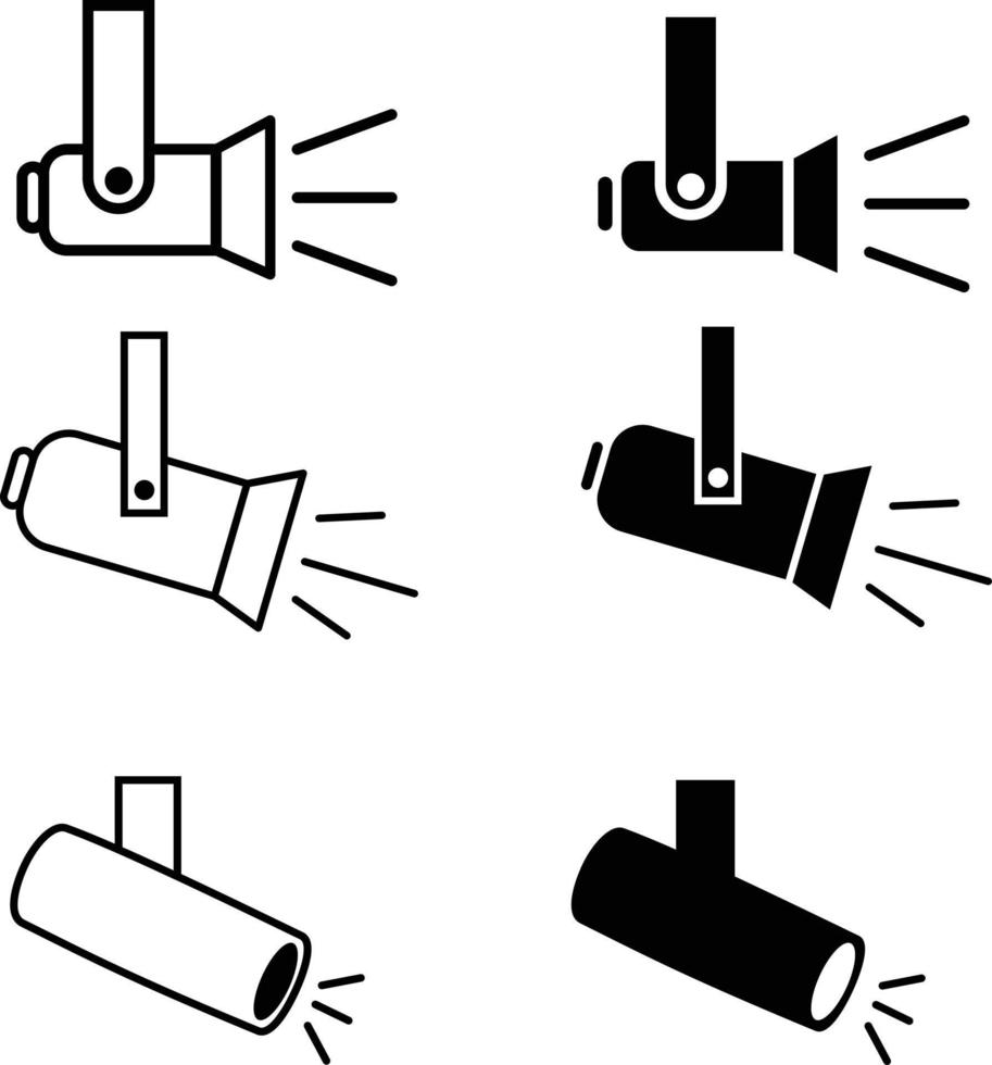 spotlight icon on white background. spotlight outline sign. flashlight business concept. lamp symbol. flat style. vector