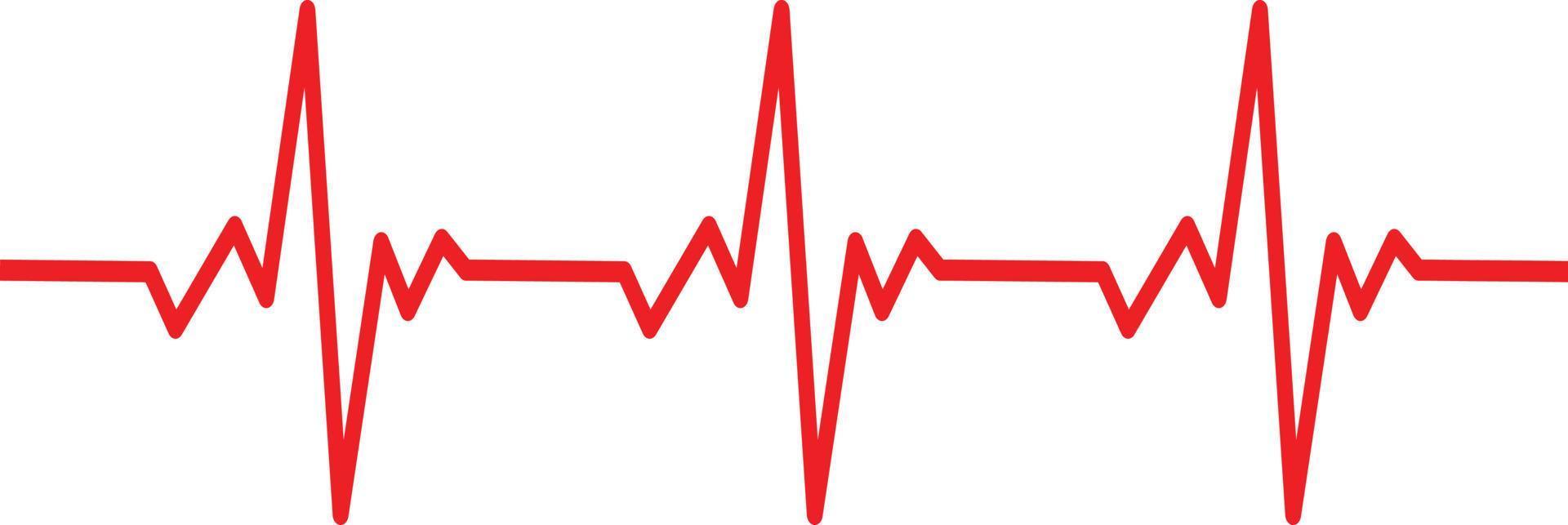 pulse line template on white background. heartbeat line sign. heart cardiogram line symbol. flat style. vector