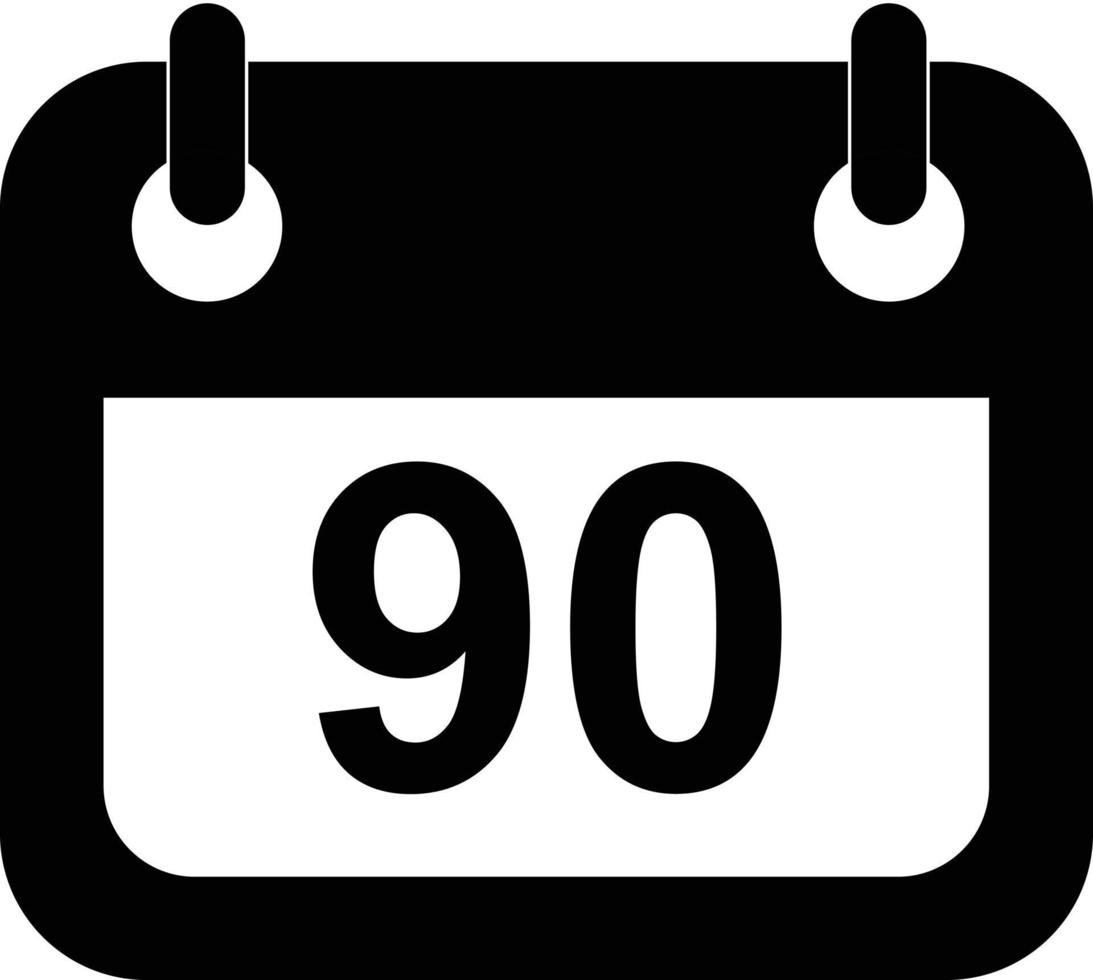 icono de tres meses sobre fondo blanco. Signo de 90 días. estilo plano vector