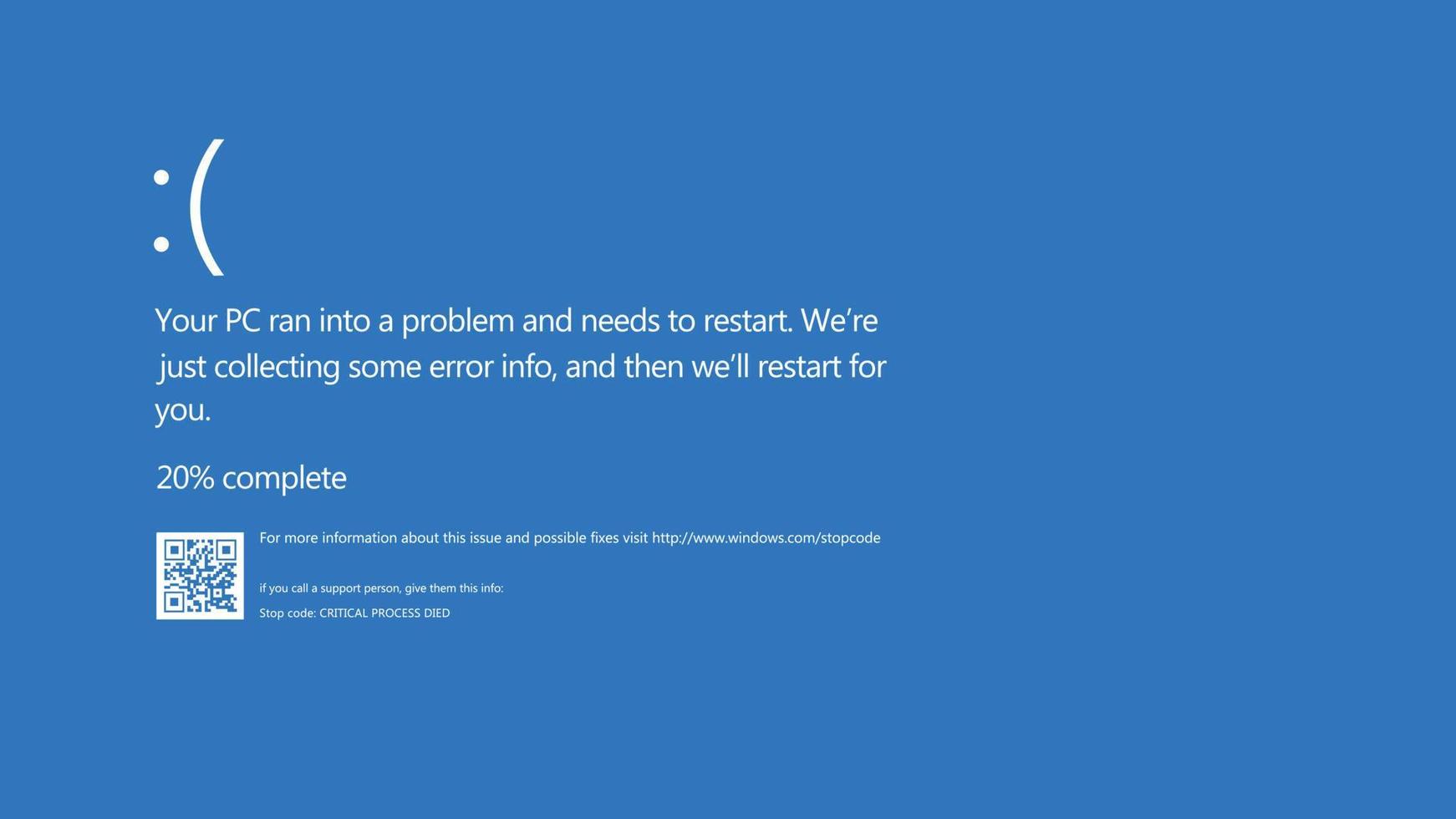 Modern blue screen of death error. System Crash Report Background. System crash error. flat style. vector