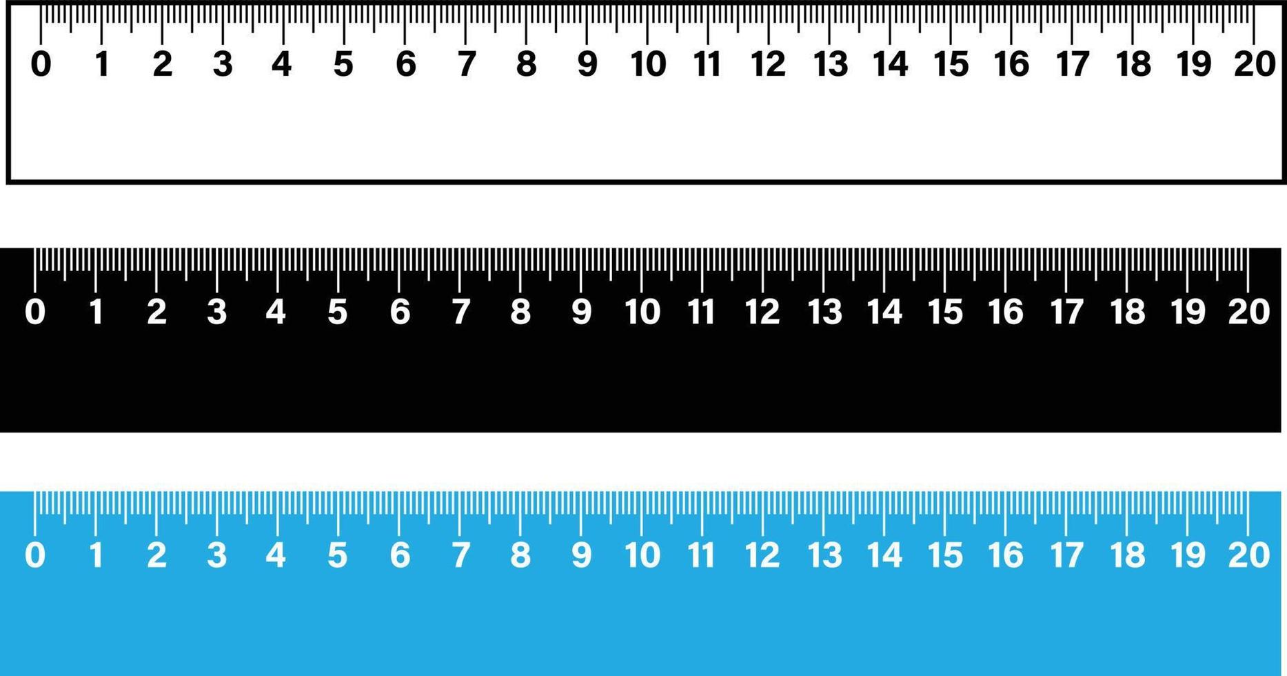 Measuring chart with 10 ruler scale with length 55 off