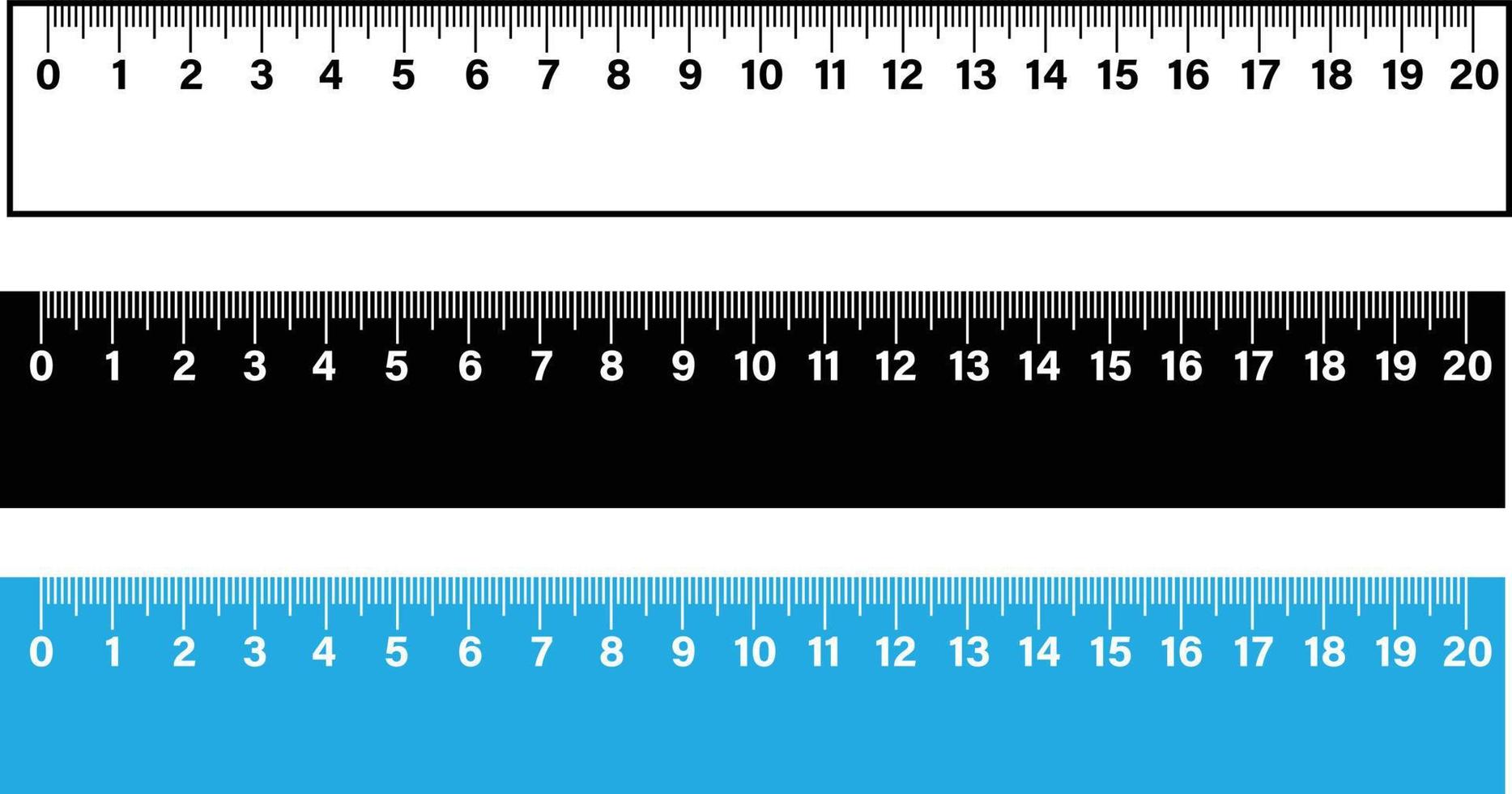 medida de escala de regla sobre fondo blanco. regla de medir de madera de 20 centímetros. herramienta de matemáticas de la escuela. estilo plano vector