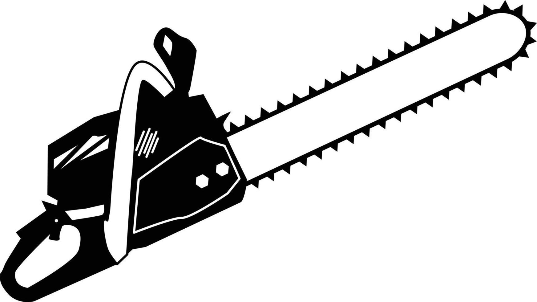 Chainsaw on white background. Lumberjack tool. Woodcutter saw sign. flat style. vector