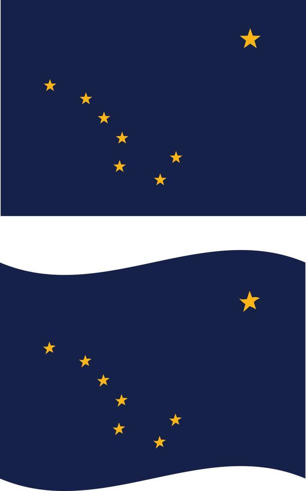 bandera del estado de alaska sobre fondo blanco. símbolo del estado de alaska. estilo plano vector