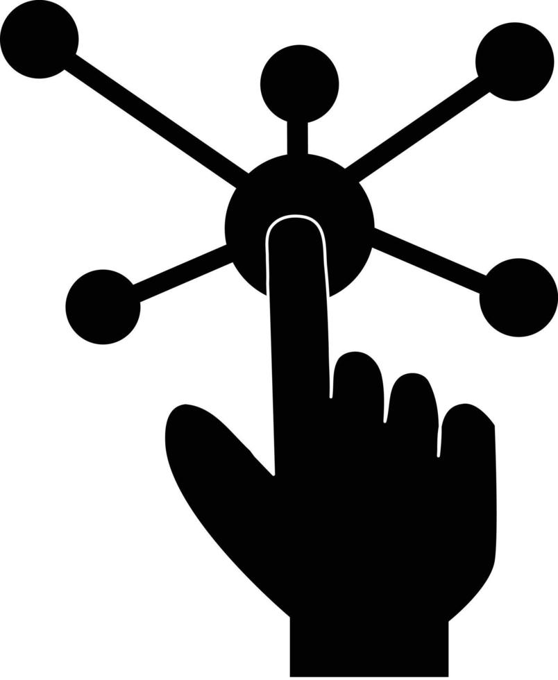 interactive interface solid icon on white background. interactive touch screen sign. flat style. vector